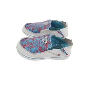 Columbia Boy's Slip-On Sneakers White/Blue/Pink Size 12